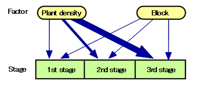 Graphical presentation of the result from key-factor/key-stage analysis
