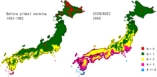 Shift in the distribution of plant disease
